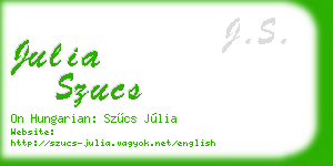 julia szucs business card