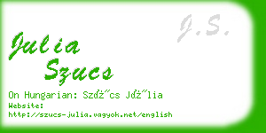 julia szucs business card